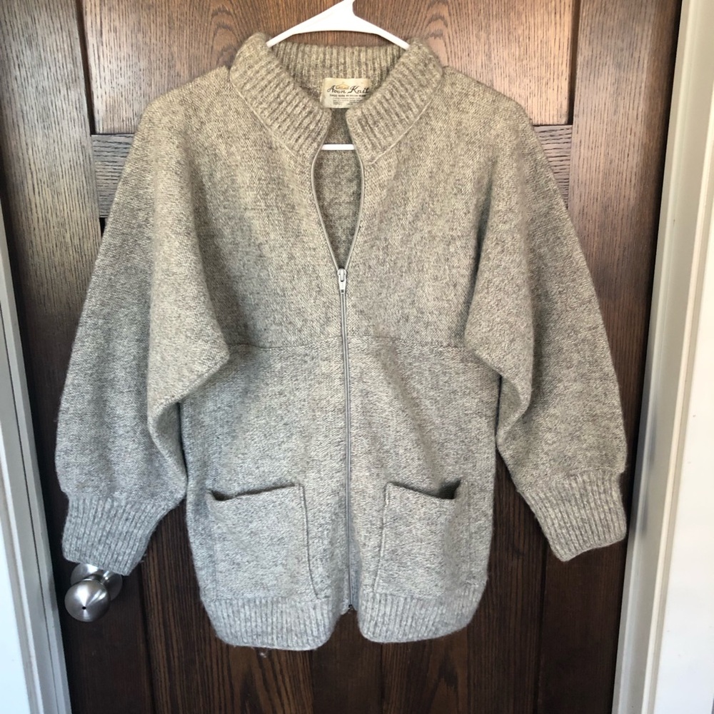 Vintage Avon knit wool zipup sweater - medium